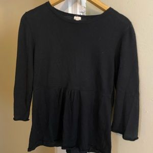 Black J Crew Peplum Knit Shirt